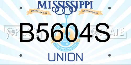 B5604S Mississippi License Plate