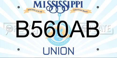 B560AB Mississippi License Plate