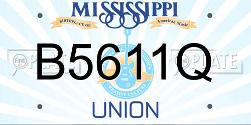 B5611Q Mississippi License Plate