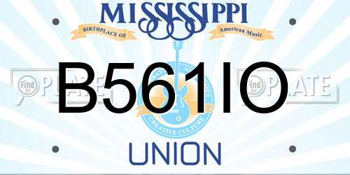 B561IO Mississippi License Plate