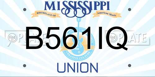 B561IQ Mississippi License Plate