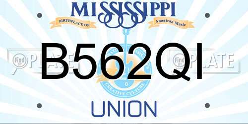 B562QI Mississippi License Plate