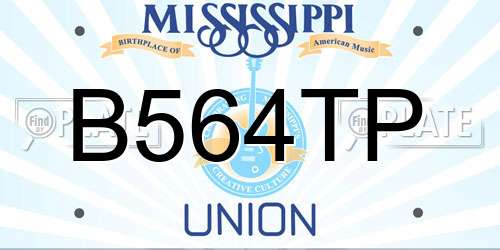 B564TP Mississippi License Plate
