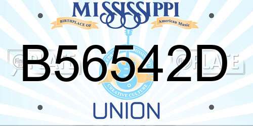 B56542D Mississippi License Plate