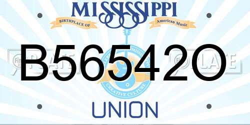 B56542O Mississippi License Plate