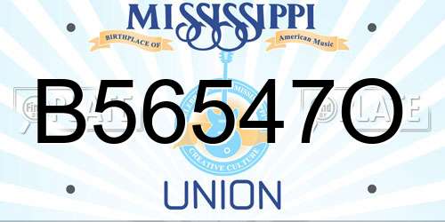 B56547O Mississippi License Plate