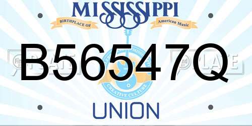 B56547Q Mississippi License Plate