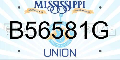B56581G Mississippi License Plate