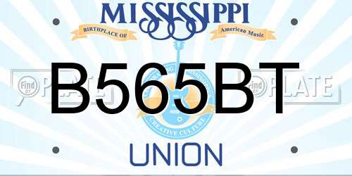 B565BT Mississippi License Plate