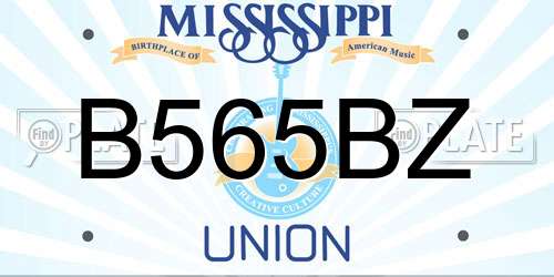 B565BZ Mississippi License Plate