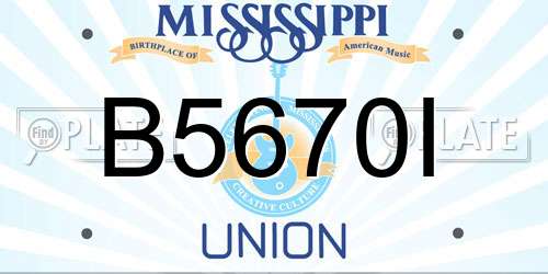 B5670I Mississippi License Plate