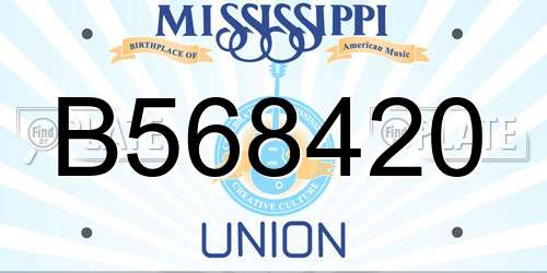 B568420 Mississippi License Plate