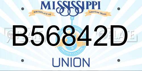 B56842D Mississippi License Plate