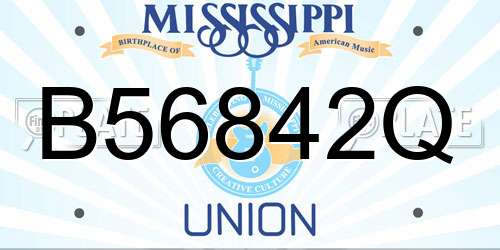 B56842Q Mississippi License Plate
