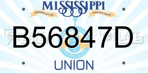B56847D Mississippi License Plate