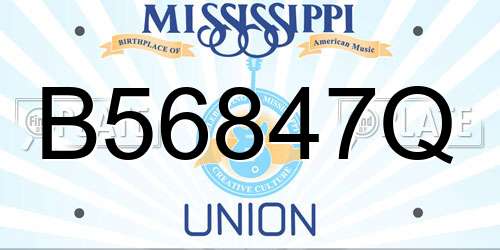 B56847Q Mississippi License Plate