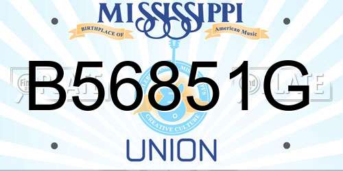 B56851G Mississippi License Plate
