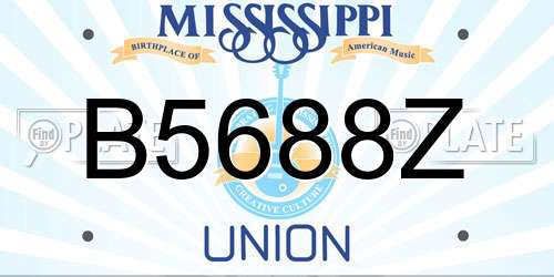 B5688Z Mississippi License Plate