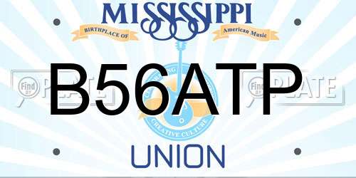 B56ATP Mississippi License Plate