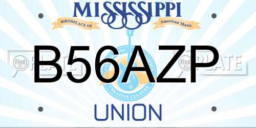 B56AZP Mississippi License Plate