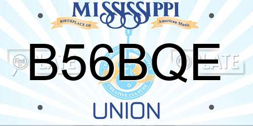 B56BQE Mississippi License Plate