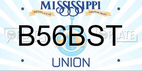 B56BST Mississippi License Plate
