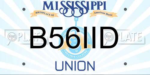 B56IID Mississippi License Plate