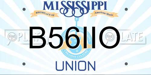 B56IIO Mississippi License Plate