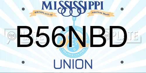 B56NBD Mississippi License Plate