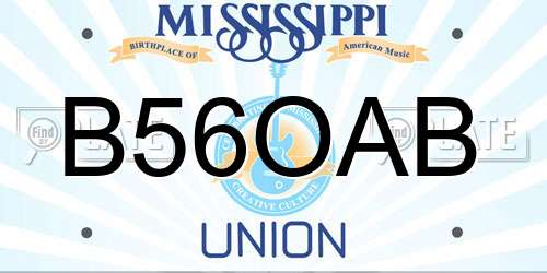 B56OAB Mississippi License Plate