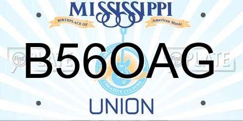B56OAG Mississippi License Plate