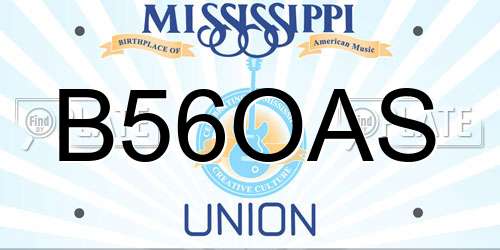 B56OAS Mississippi License Plate