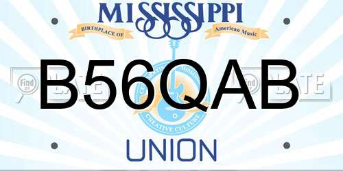 B56QAB Mississippi License Plate