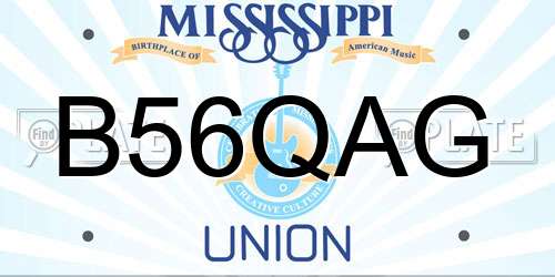 B56QAG Mississippi License Plate