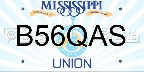 B56QAS Mississippi License Plate