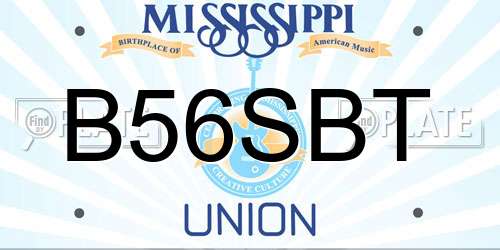 B56SBT Mississippi License Plate