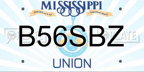 B56SBZ Mississippi License Plate
