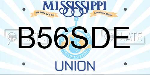 B56SDE Mississippi License Plate