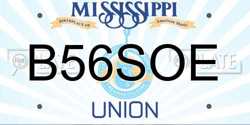 B56SOE Mississippi License Plate