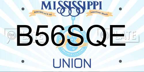 B56SQE Mississippi License Plate