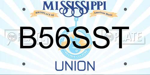 B56SST Mississippi License Plate