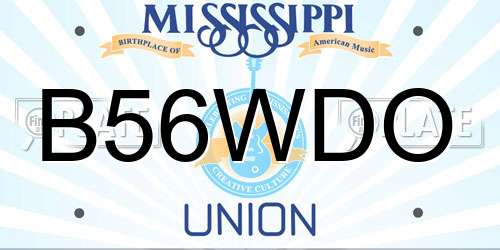 B56WDO Mississippi License Plate