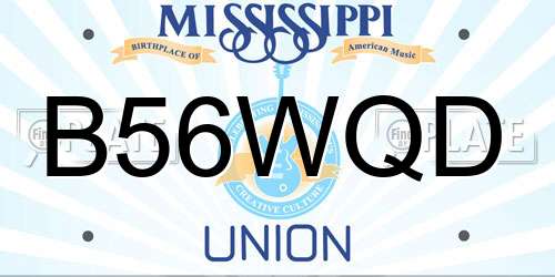 B56WQD Mississippi License Plate