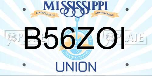 B56ZOI Mississippi License Plate
