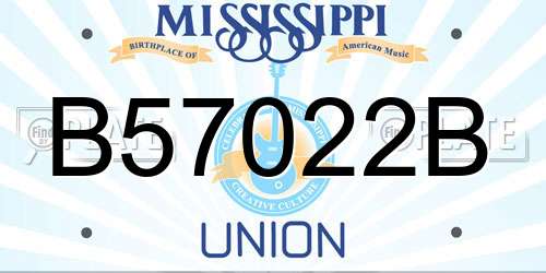 B57022B Mississippi License Plate