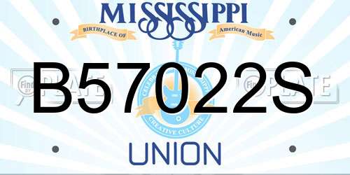 B57022S Mississippi License Plate