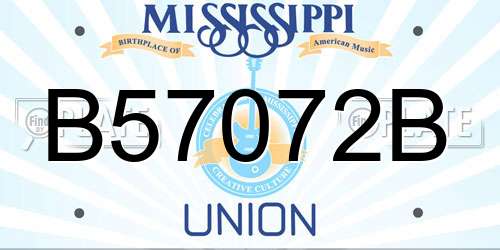 B57072B Mississippi License Plate
