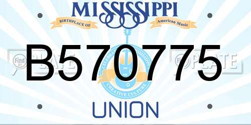 B570775 Mississippi License Plate