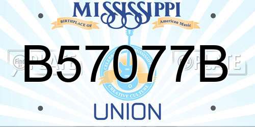 B57077B Mississippi License Plate