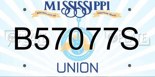 B57077S Mississippi License Plate
